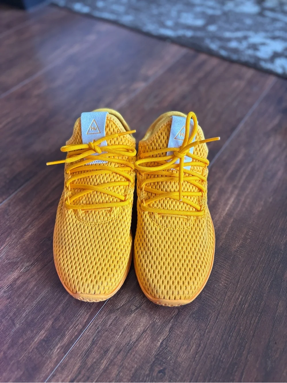 adidas Yellow Knit Athletic Sneakers